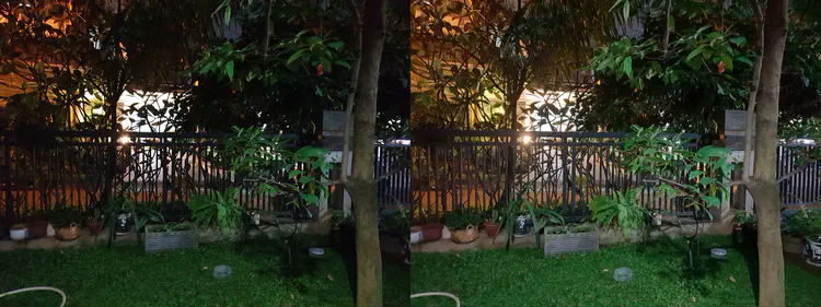 Left&#58; Samsung's auto mode, Right&#58; Resulting image from the implementation of nightmode algorithm (with the same hardware)